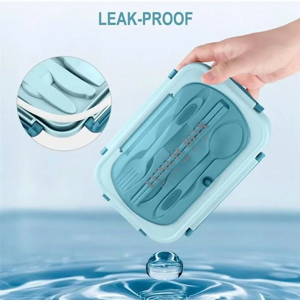 Bento Box Lunch Containers, LeakProof Lunch Box with Utensils BPA Free Blue